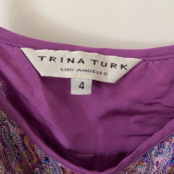 Trina Turk Purple Patterned Midi Dress - Picture 3 of 3